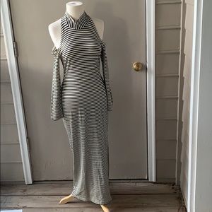 Black & White Cold Shoulder Dress